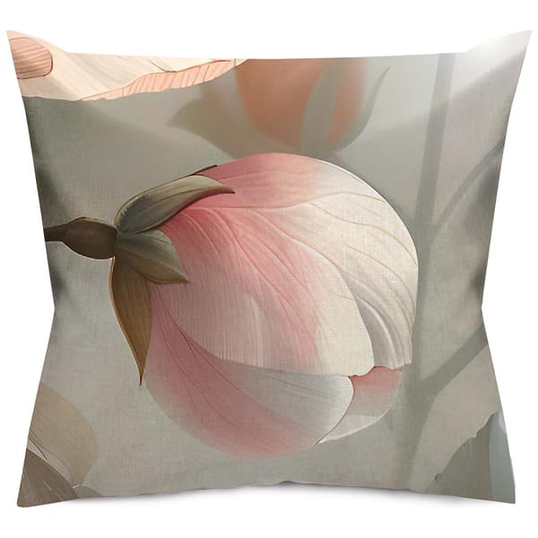 Örngott 40x40 bomullssatin DIGITALTRYCK blomknoppsmönster ljusrosa