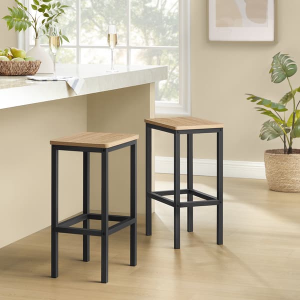 Loft Barstole - Sonoma Eg / Sort Rektangulær 65 cm
