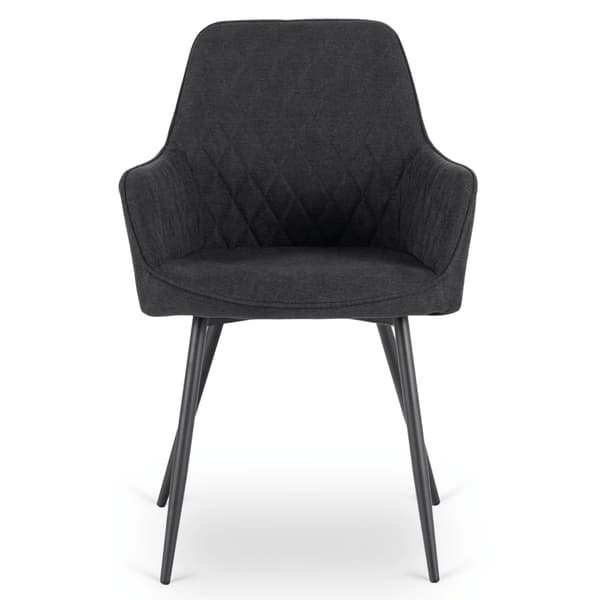 BRESSO 2 Sort Moderne Loft Polstret Spisebordsstol