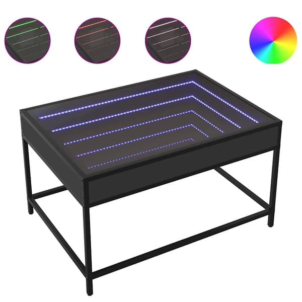 vidaXL Infinity LED sofabord sort 70x50x41 cm