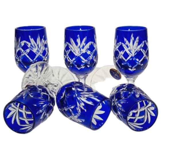 Koboltkrystal vodkaglas 25ml Ananas