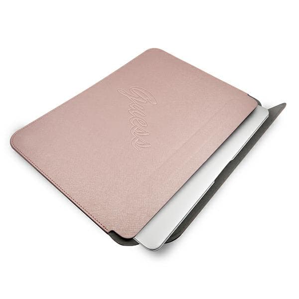 Guess Sleeve Saffiano Script Laptoptaske/Etui op til 13", Lyserød