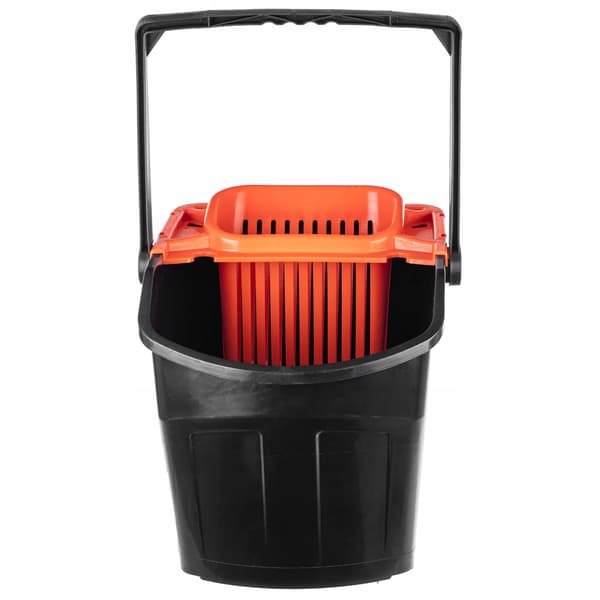 25L spand med vridemaskine FLAD MOPPE - SORT-ORANGE