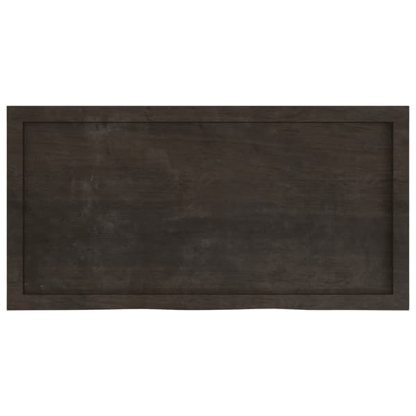 vidaXL hylde mørkebrun 100x50x(2-6) cm egetræsfinish