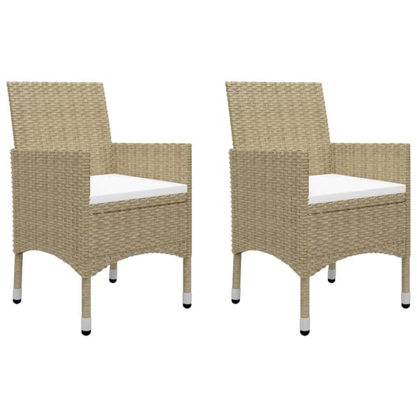 vidaXL 3-delat trädgårdsmöbelset, beige