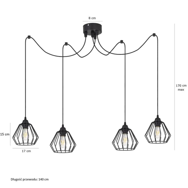 Tornado PLF4 lampa svart