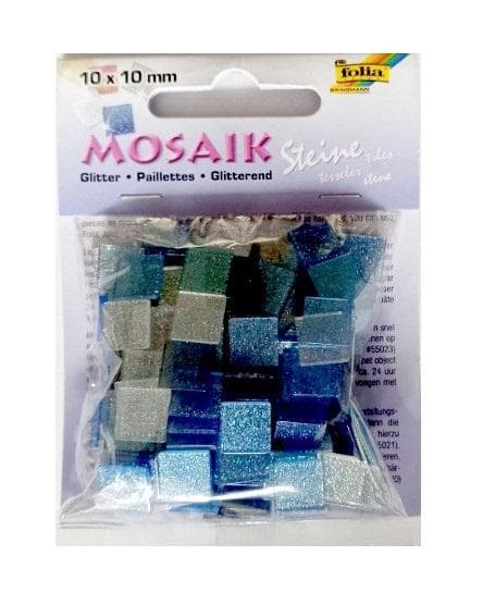 Glitterkivet 10x10mm siniset