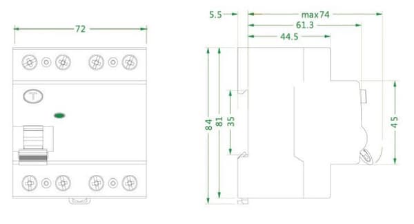 Differentialbrytare 6kA 4P 40A 30mA Typ AC