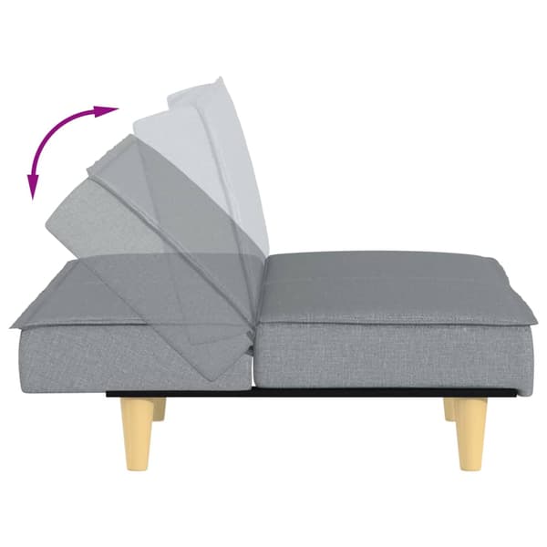 vidaXL Bäddsoffa, ljusgrå, klädd i tyg