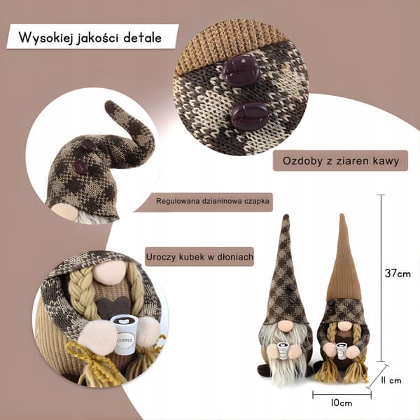 Juledværg med kaffekrus Gnome julekugle Boho-stil