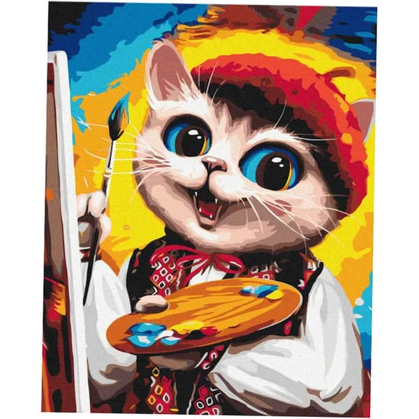 Målning med siffror. Kitten the Artist
