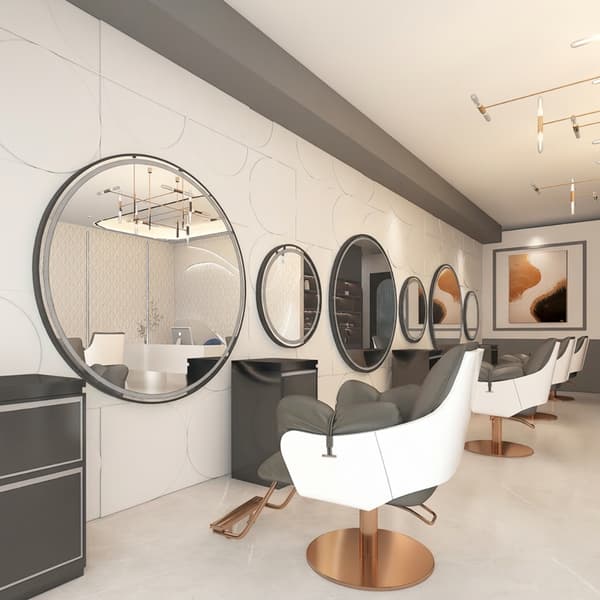 Frisörkonsol Barberspegel 60x60 LED PRO rund