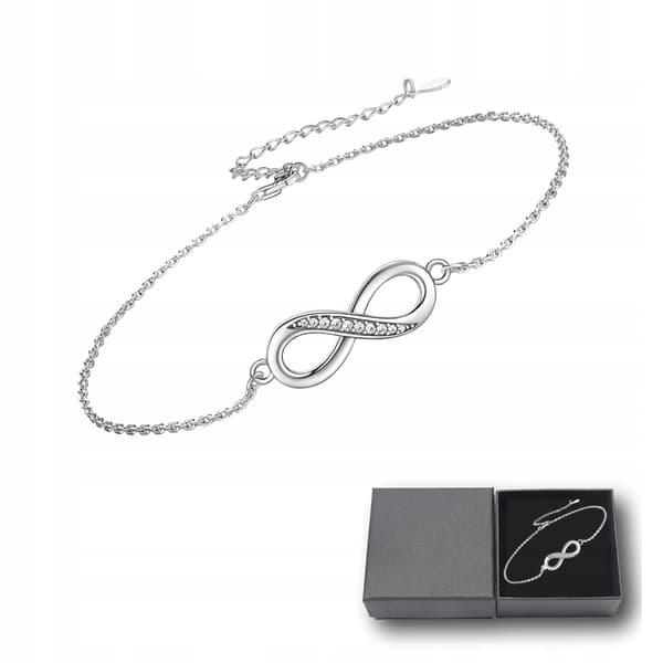 Silverarmband Kedjor Kristaller Infinity Hänge