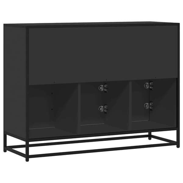 vidaXL kommode, sort, 100x35x76 cm, træbaseret materiale