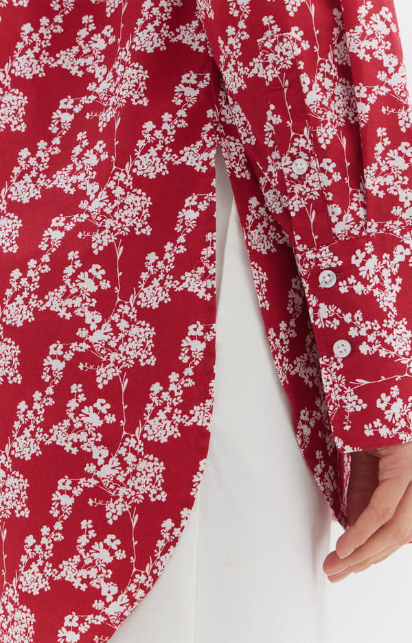 Oversized blomstret skjorte S