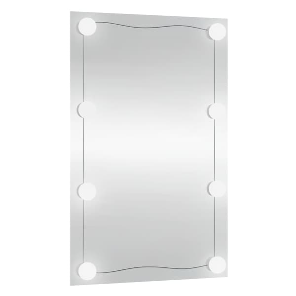 vidaXL Väggspegel med LED, 40x60 cm, Glas, Rektangulär