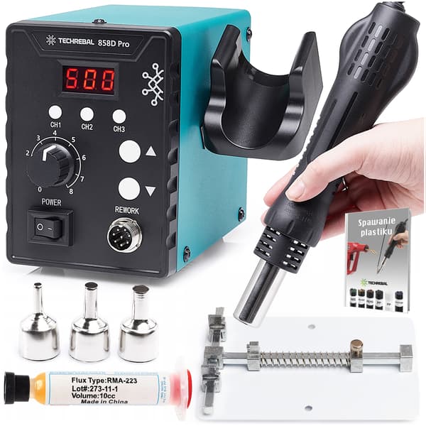 Techrebal 858D Loddestation + PCB-holder + RF800