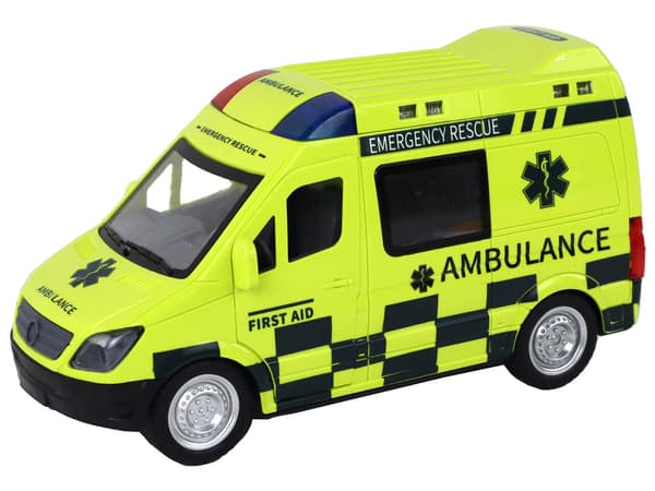 Fjernstyret gul ambulance med lys
