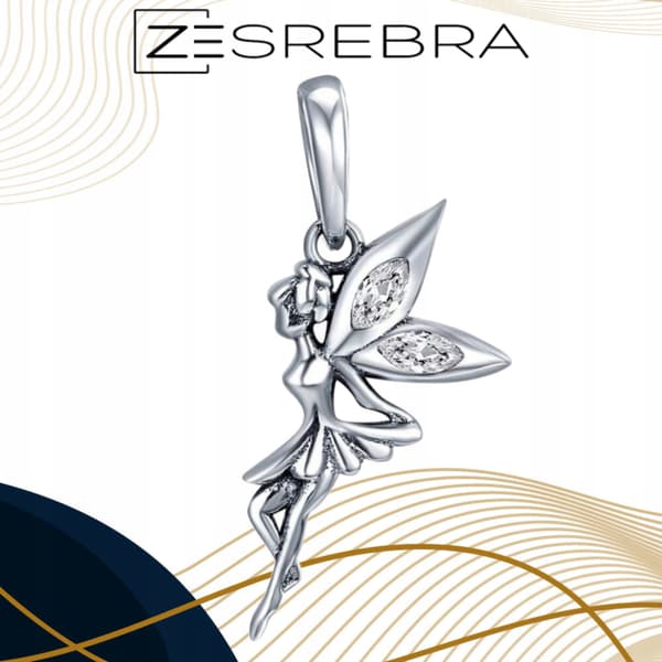 Berlocker silver 925 älvhänge pärla pärlor zirkoner vingar present