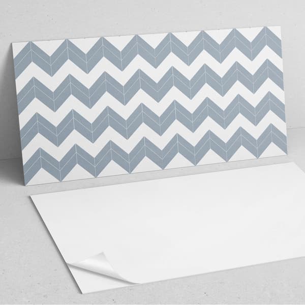 Trykte vinylfliser, klar til montering, zigzag-linjemønster, 6x60x30 cm