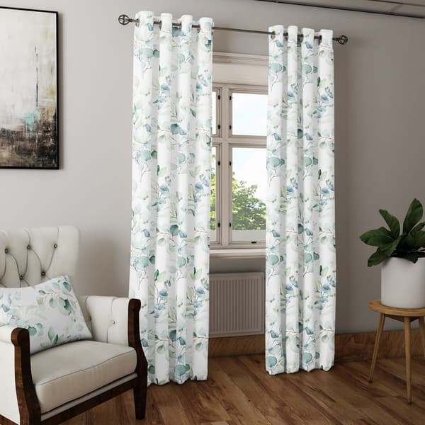 Gardin med snørehuller print 073