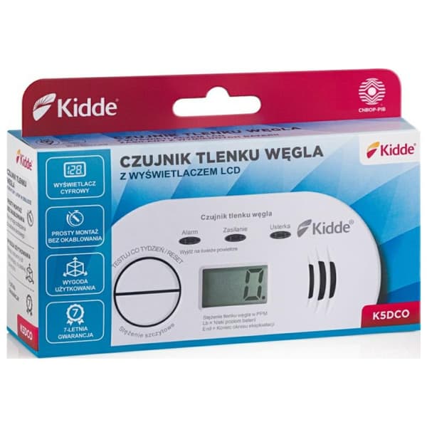 KIDDE K5DCO kolmonoxiddetektor LCD-skärm
