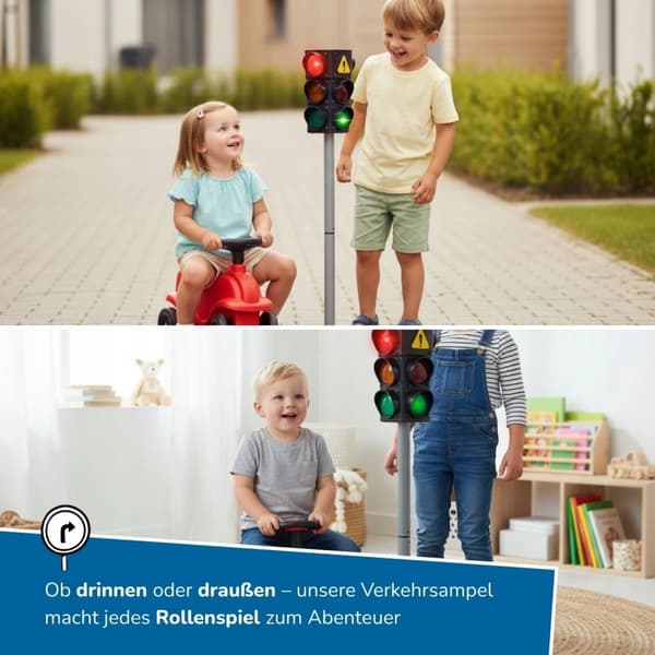 Trafiklys til børn med lys- og lydeffekter 70 cm