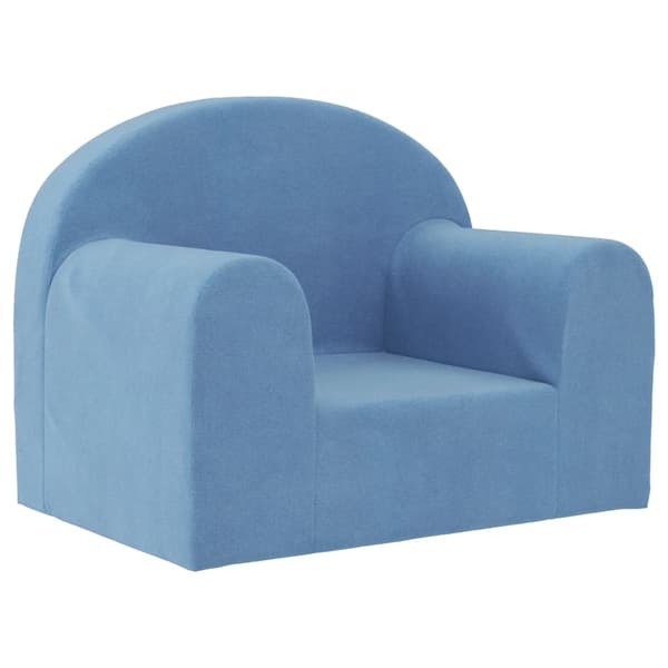 vidaXL børnesofa, blå, blød plys