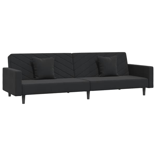 vidaXL 2-sitssoffa med 2 kuddar, svart sammet