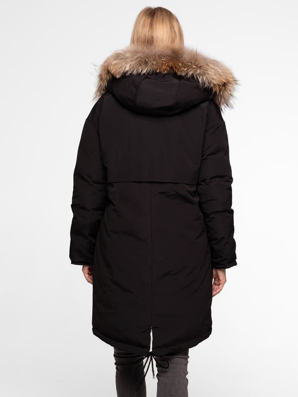 VENDBAR DAMEPARKA MED HÆTTE