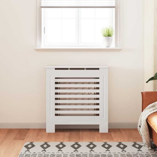 vidaXL radiatordæksel, MDF, hvid, 78 cm