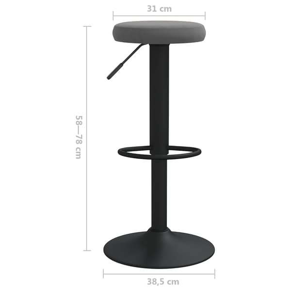 vidaXL Barstolar, set om 2, mörkgrå, klädda i sammet