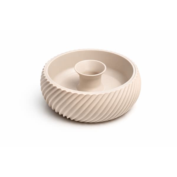 Beige 2-i-1 snackskål med skalbeholder til nødder