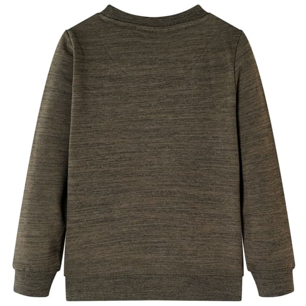 Barntröja, mörk khaki, melerad, 104