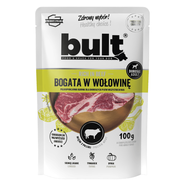 VÅDFODER TIL HUNDE, BULT-POSE, MÅLTID MED BLANDING AF SMAGSSTOFFER, 24 x 100 g