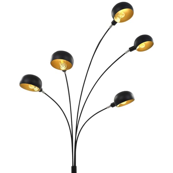 vidaXL gulvlampe, 200 cm, 5 x E14, sort og guld