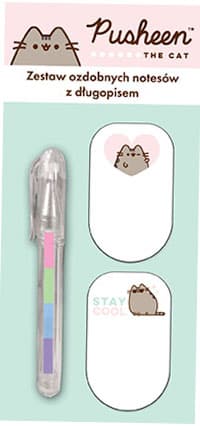 Pusheen mini pen + notesbogsæt (2 stk.)