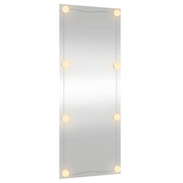 vidaXL Väggspegel med LED, 40x100 cm, Glas, Rektangulär