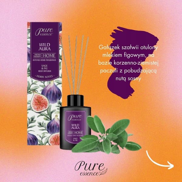 Pure Essence Salvie og Fig Diffuser med Sticks 100 ml