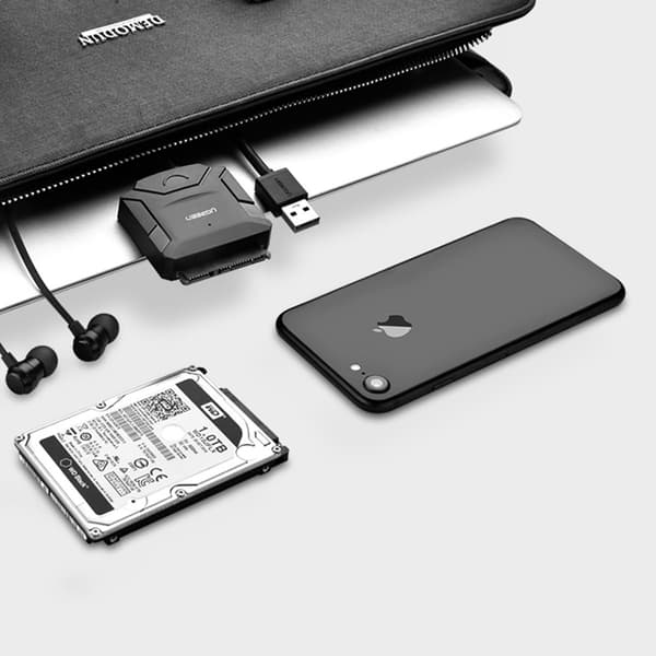 Adapterkabel til HDD og SSD SATA 2,5'' / 3,5'' USB 3.0 op til 4TB - Sort