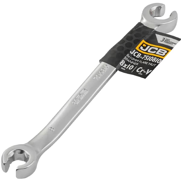 JCB SPLIT RINGNØGLE 8x10 mm 2-SIDET Cr-V 6-VINKEL