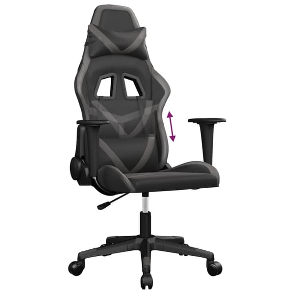 vidaXL gamingstol, sort og grå, kunstlæder