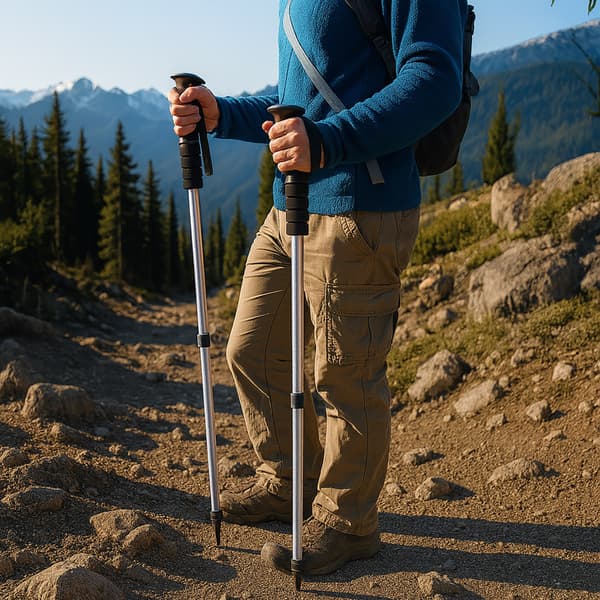 2 STÄNGNINGSSTAVAR FÖR NORDIC WALKING, GRÅ TREKKINGSTAVAR
