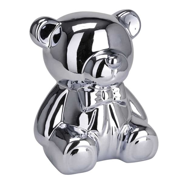 Keramisk nallebjörnsspargris, silver