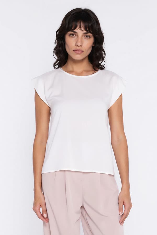 Blus med kimonoärm - ecru 42