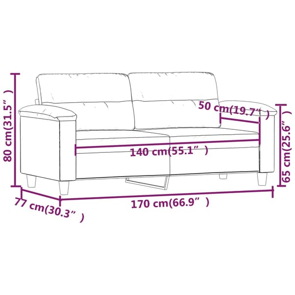 vidaXL 2-sitssoffa, Cappuccino, 140 cm, konstläder