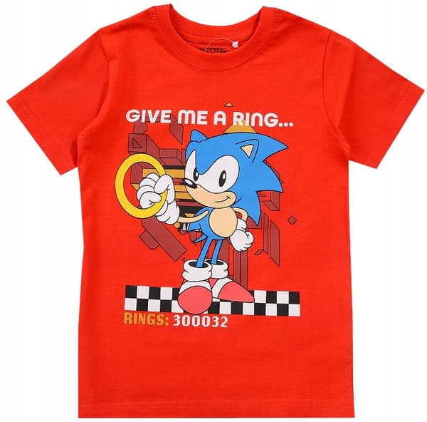 SONIC T-SHIRT drenge BOMULD rød 116 D019M