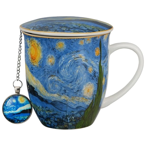 STJÄRNNATT Van Gogh 400 ml mugg med infuser och hänge
