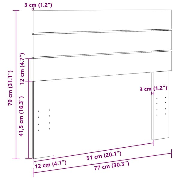 vidaXL sengegavl 75 cm massivt egetræ