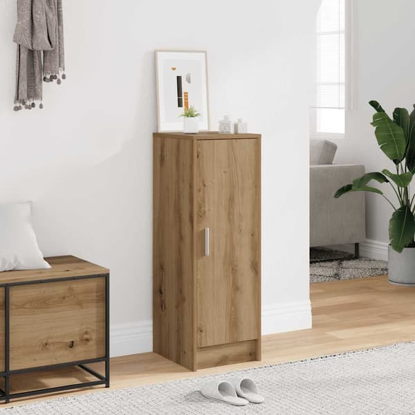 vidaXL skoskab håndlavet egetræ 32x35x92 cm